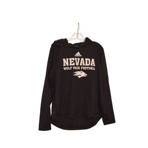 ADIDAS Nevada Wolf Pack Football Athletic Wear Hoodie Black Poly Top 2XL (50-52)